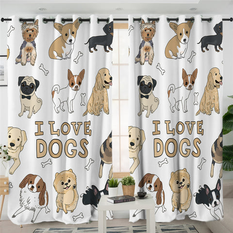 Image of I Love Dogs 2 DKHCG125 Panel Curtains