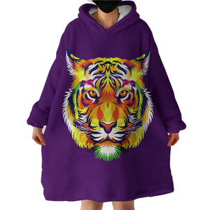 Tiger Purple SWLF2049 Hoodie Wearable Blanket