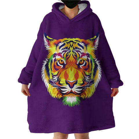 Image of Tiger Purple SWLF2049 Hoodie Wearable Blanket