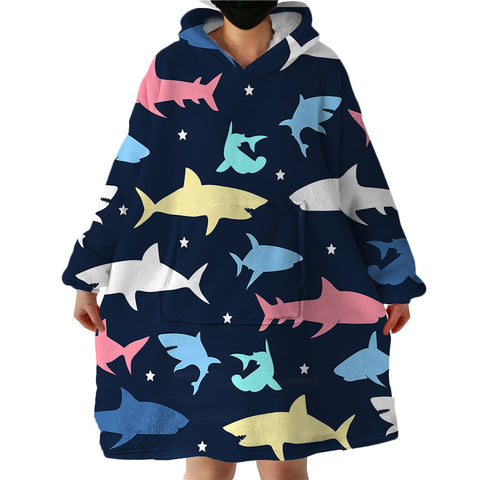 Image of Shark Shadows SWLF0102 Hoodie Wearable Blanket