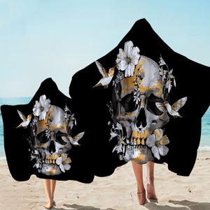 Humming Birds Skull Hooded Towel