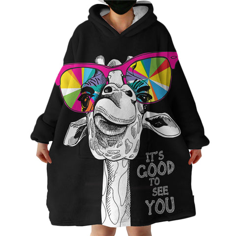 Image of Snazzy GiraffeSWLF0671 Hoodie Wearable Blanket