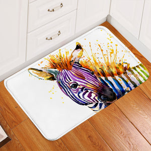 Color Splashed Zebra Door Mat