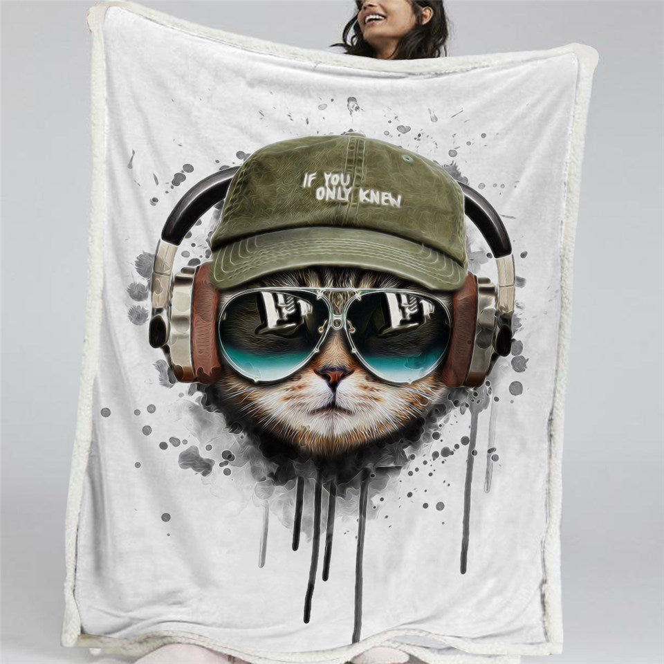 Cool Cat Sherpa Fleece Blanket