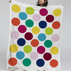 Colorful Dots Sherpa Fleece Blanket - Beddingify