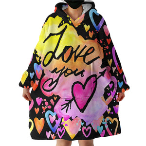 Love You SWLF1378 Hoodie Wearable Blanket