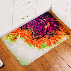 Orange & Purple Sunflower Door Mat