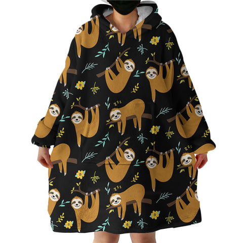 Image of Sloth Patterns SWLF0754 Hoodie Wearable Blanket