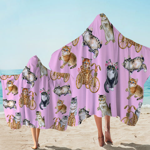 Image of Kittyvities Pink Hooded Towel