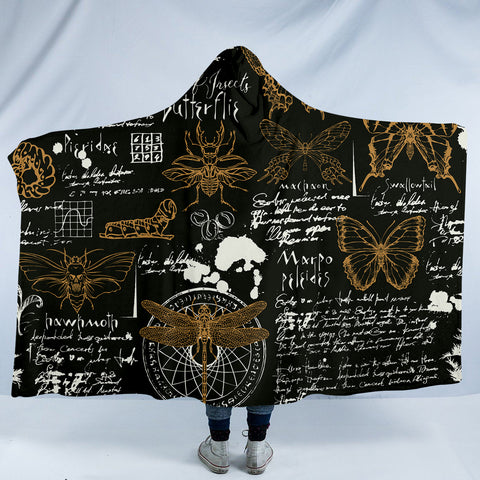 Image of Etymology Black Note SW1184 Hooded Blanket