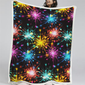 Fireworks Flare Sherpa Fleece Blanket