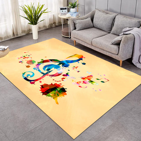 Image of Colorful Treble Clef SW1374 Rug