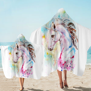 Sage Unicorn White Hooded Towel