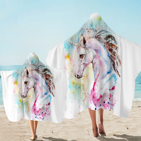 Image of Sage Unicorn White Hooded Towel