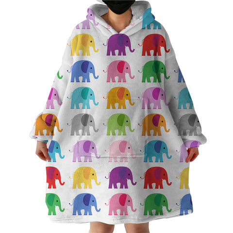 Image of Elephants SWLF2061 Hoodie Wearable Blanket