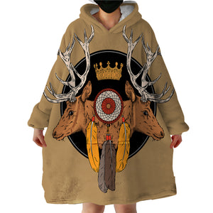 Antler Trophyhead SWLF0751 Hoodie Wearable Blanket