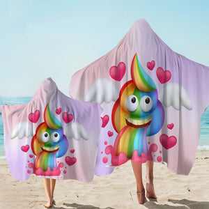 Rainbow Pile Hooded Towel