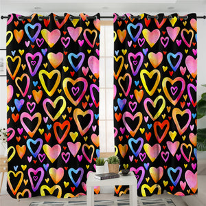 Hearts & Hearts 2 Panel Curtains