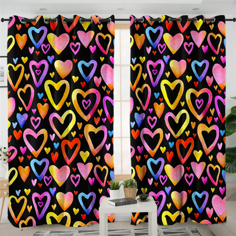 Image of Hearts & Hearts 2 Panel Curtains