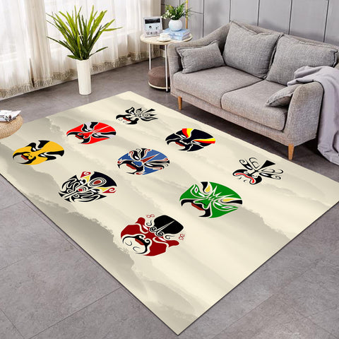 Image of Theatre Japanese Faces Gray SW1189 Rug