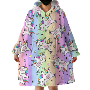 Playful Unicorn SWLF0756 Hoodie Wearable Blanket