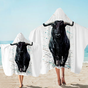 Stocky Buffalo White Hooded Towel