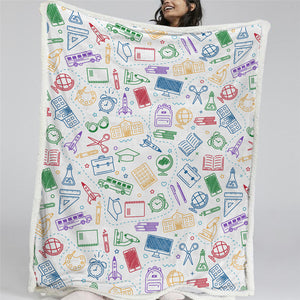 Stationery Icons Sherpa Fleece Blanket