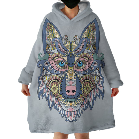 Image of Wolf Face SWLF0025 Hoodie Wearable Blanket