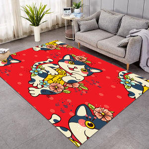 Lucky Kitty Red SW0087 Rug