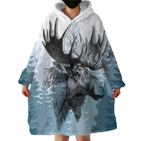 Image of Moose SWLF0447 Hoodie Wearable Blanket
