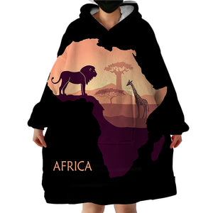 Africa SWLF1542 Hoodie Wearable Blanket