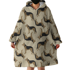 German Shepherd SWLF2498 Hoodie Wearable Blanket