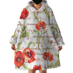 Red Poppies SWLF2332 Hoodie Wearable Blanket