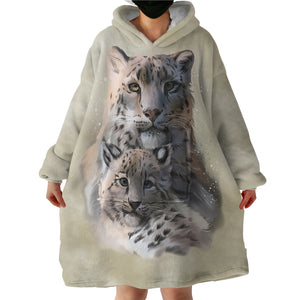 3D Leopards SWLF1192 Hoodie Wearable Blanket