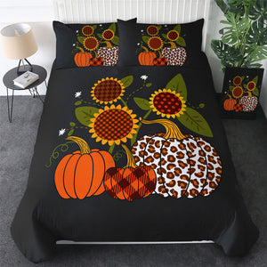 Pumpkins & Sunflowers Night Bedding Set - Beddingify