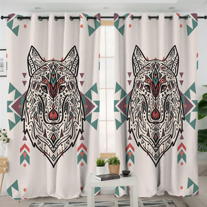 Textile Wolf Pastel 2 Panel Curtains