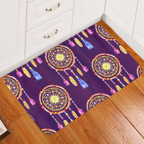 Image of Dream Catcher Patterns Purple Door Mat