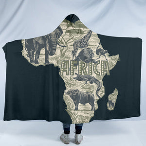 Africa Continent SW1543 Hooded Blanket