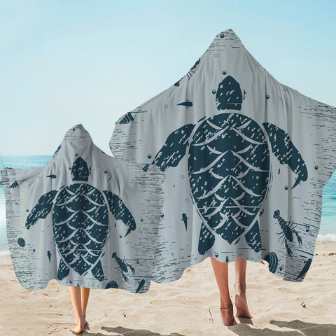 Image of Turtle Shape Seabed SWLS0647 Hooded Towel