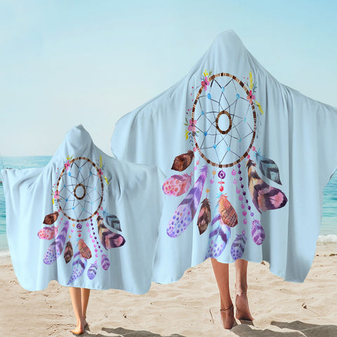 Image of Dream Catcher Light Blue Hooded Towel