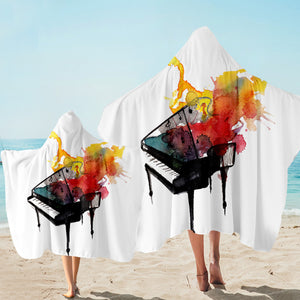 Piano Melody Hooded Towel