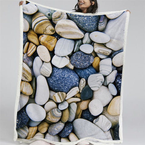 Image of Riverstones Sherpa Fleece Blanket - Beddingify