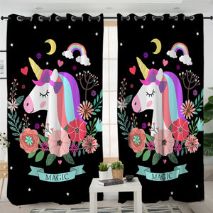 Magical Unicorn Cosmic 2 Panel Curtains