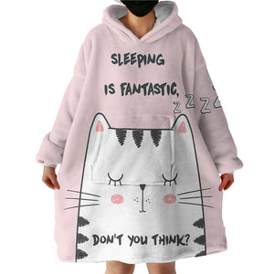 Snoozing Cat SWLF0062 Hoodie Wearable Blanket