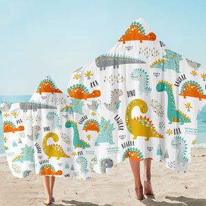 Cartooned Dinos RRR Hooded Towel