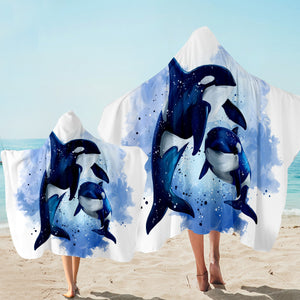 Blue Killer Dolphins Hooded Towel