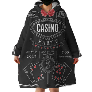 Casino Party Theme SWLF2858 Hoodie Wearable Blanket