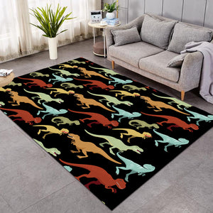 T-Rex Shapes Black SW0676 Rug