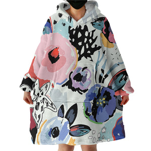 Painted Flowers SWLF0642 Hoodie Wearable Blanket