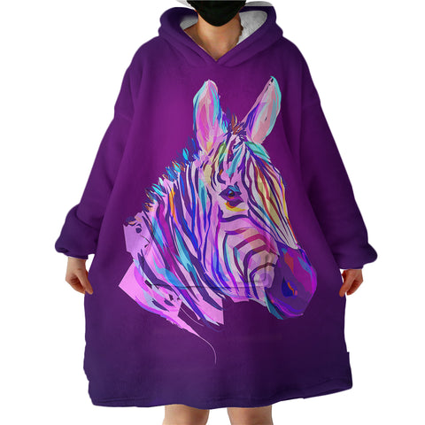 Image of Neon Zebra SWLF0997 Hoodie Wearable Blanket